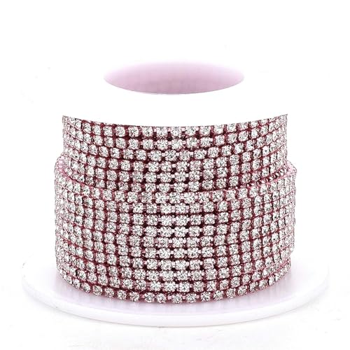 1 Roll -Strasskette, 10, 9 Yards 2 mm Nimmernkristall -Strassstreifen, Perlenklauenkette moderne und elegante Trimm für Handwerksnähte Schmuck Hochzeit Kleidung DIY Chai von Grtheenumb