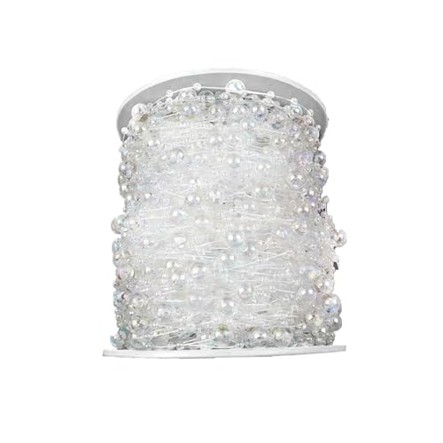 1 Rollschnur von Perlen, 30 Meter lange künstliche Perlenkügelchenkette, 0, 8 cm/0, 3 cm dekorative weiße Perlengirlande, Perlenkette für das Handwerk von Blumen Hochzeitsfeier Dekor -Schnur Perlen 1 Rollschnur von Perlen, 30 Meter lange künstliche Perlenkügelchenkette, 0, 8 cm/0, 3 cm dekorative weiße Perlengirlande, Perlenkette für das Handwerk von Blumen Hochzeitsfeier Dekor -Schnur Perlen von Grtheenumb