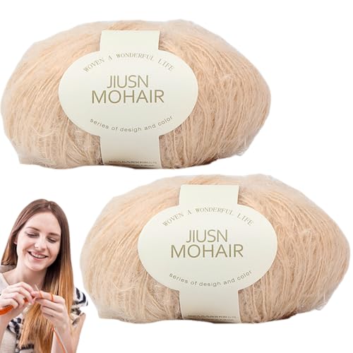 2pcs Mohair Garn zum Stricken weicher und komfortabler Angora -Garn Leichtes Mohair DIY Stricken Schalschalel Kaschmir für Kleidung Pullover von Grtheenumb