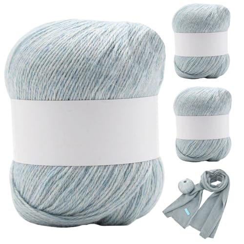3pcs Cashmere Garn, luxuriöses weiches Kaschmirgarn für Stricken, hautfreundliche multifunktionale Wolle zum Stricken von Häkeln, das insgesamt 150 g, hellblau 3pcs Cashmere Garn, luxuriöses weiches Kaschmirgarn für Stricken, hautfreundliche multifunktionale Wolle zum Stricken von Häkeln, das insgesamt 150 g, hellblau von Grtheenumb