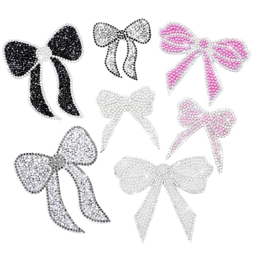 Bogenflecken Eisen an, 7pcs/festgelegte Bogenflecken, 7 Farben Knoten Strass, Kristallglitzer Eisen für Kleidung Reparatur Jacke Rucksack Dekor von Grtheenumb