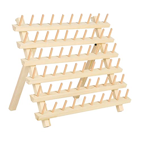 Fadenregal 60-Spulen-Holz-Faden-Spulenhalter Organizer mit hängenden Haken zum Nähen Stickerei Fadenregal 60-Spulen-Holz-Faden-Spulenhalter Organizer mit hängenden Haken zum Nähen Stickerei von Grtheenumb