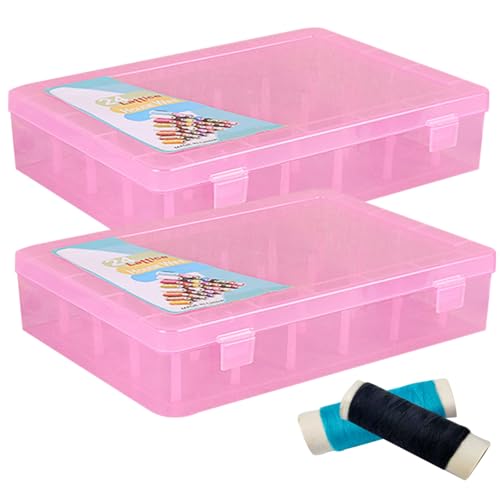 Grtheenumb Nähfadenspeicher hält 42 Spulen 2 -PCS -Gewindehalter leer sichtbares Baumwolltrollenlager für Plastik Lecksicheres Nähkasten für Stickspulen Style 2Sewing von Grtheenumb