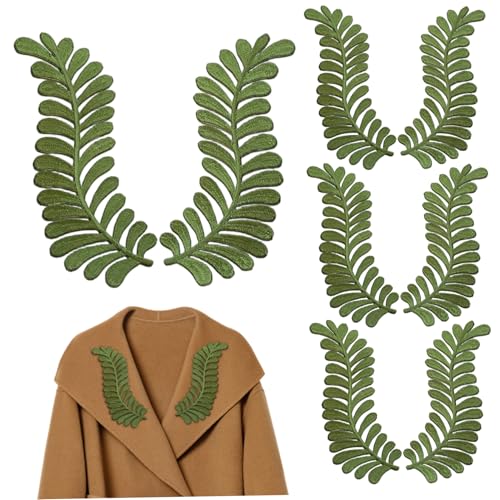 Grüne Applikat, 4 Paare Blattapplikat, dekorative Efeu gestickt grün, Fabrik Reparatur für Kleidung Jean Jacke Hose Weste Rucksack Grüne Applikat, 4 Paare Blattapplikat, dekorative Efeu gestickt grün, Fabrik Reparatur für Kleidung Jean Jacke Hose Weste Rucksack von Grtheenumb