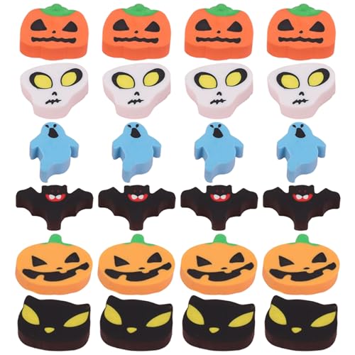 Mini -Radiergummis, Halloween -Radiergummis 24PCS süßer Mini für Kinder Halloween Miniaturen für Trick oder Treat Party Favours Goody Bag Füllstoff von Grtheenumb