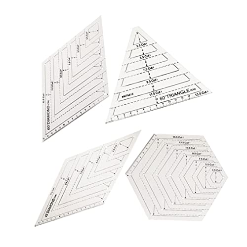 Quilt -Herrscher Patchwork -Vorlagen transparentes Dreieck Hexagon 60 45 Grad zum Nähen von Skirtenhandwerk DIY 4PCS Quilting Lineal Quilt -Herrscher Patchwork -Vorlagen transparentes Dreieck Hexagon 60 45 Grad zum Nähen von Skirtenhandwerk DIY 4PCS Quilting Lineal von Grtheenumb