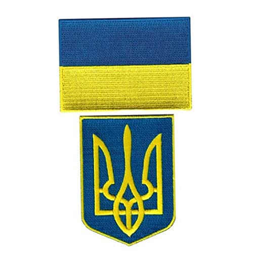 Ukraine Flagge und Tryzub Ukrainische Wappenschildstickstätte Patch Set Ukraine Flagge und Tryzub Ukrainische Wappenschildstickstätte Patch Set von Grtheenumb
