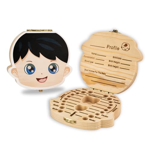 GrueGard Milchzahndose, Zahndose Milchzähne Jungen mit Display Funktion, Zahnbox Geschenk zur Geburt, Hübsche Zahnfee Geschenke Kinderzahndosen für Babys von GrueGard