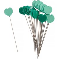 Clover Herzförmige Stecknadeln, für  Bügel- und Maschinen-Näharbeiten, 20 Stück von Grün