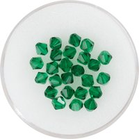 Glasschliffglitzerperlen, 4 mm - Emerald von Grün