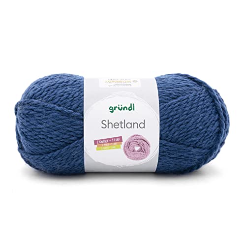Gründl Shetland Handstrickgarn, Wolle, Blau, 1 x 100 g von Gründl