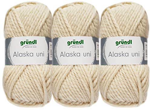 3x100 Gramm Gründl Alaska Wolle Uni inkl. Anleitung für ein Orka Wal (07 Creme) von Gründl Wolle/ HdK-Versand