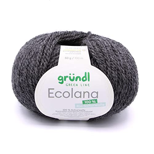 Biowolle Gründl Ecolana Farbe 14, 50g Bio Wolle zum Sricken oder Häkeln von Gründl