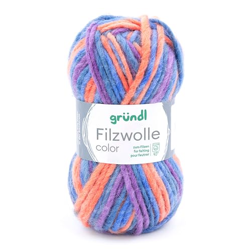 Gründl 2614-43 Filzwolle color, Schurwolle, flieder-blau-multicolor, 50 g, Gramm Gründl 2614-43 Filzwolle color, Schurwolle, flieder-blau-multicolor, 50 g, Gramm von Gründl
