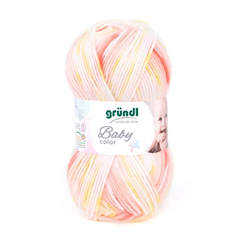 Gründl 3457-01 Garn, 70% Polyacryl 30% Polyamid, Orange Mehrfarbig, ca. 150 m, 50 gram von Gründl