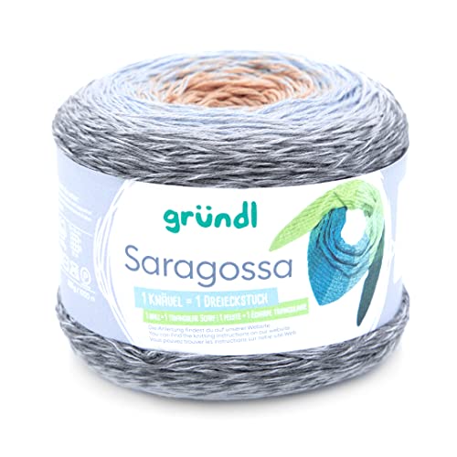 Gründl 4907-03 Saragossa Garn, Cotton, Wellness color, 1 x 250 g, 250 Gramm von Gründl