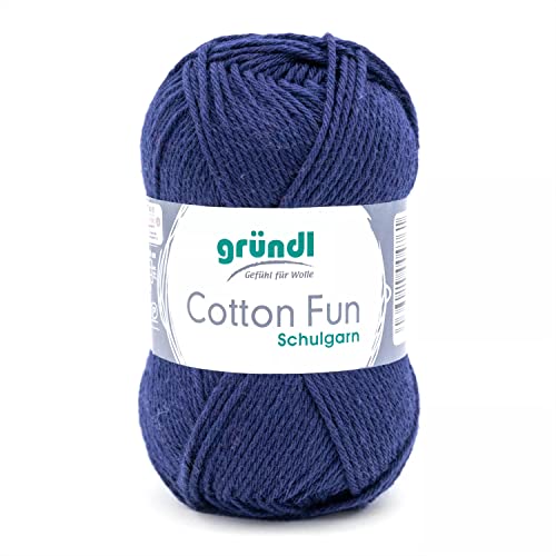 Gründl Cotton Fun Strickgarn/ Häkelgarn (weiches Garn aus 100% Baumwolle , OEKO-TEX zertifiziert, 50 g/115 m, Nadelstärke: 3-4, 1 Knäuel á 50 g), Marine Gründl Cotton Fun Strickgarn/ Häkelgarn (weiches Garn aus 100% Baumwolle , OEKO-TEX zertifiziert, 50 g/115 m, Nadelstärke: 3-4, 1 Knäuel á 50 g), Marine von Gründl