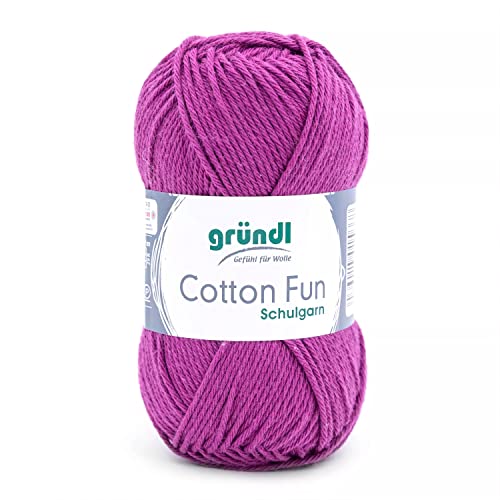 Gründl Cotton Fun Strickgarn/ Häkelgarn (weiches Garn aus 100% Baumwolle , OEKO-TEX zertifiziert, 50 g/115 m, Nadelstärke: 3-4, 1 Knäuel á 50 g), Purpur Gründl Cotton Fun Strickgarn/ Häkelgarn (weiches Garn aus 100% Baumwolle , OEKO-TEX zertifiziert, 50 g/115 m, Nadelstärke: 3-4, 1 Knäuel á 50 g), Purpur von Gründl