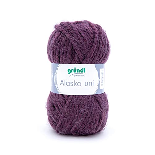 Gründl Alaska Wolle, 80% Polyacryl / 20% Schurwolle, versch. Farben (Fb. 12 aubergine) von Gründl