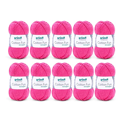 Gründl Wolle Cotton Fun Strickgarn Häkelgarn 100% Baumwolle, fuchsia, 10 x 50 g, 500 Gründl Wolle Cotton Fun Strickgarn Häkelgarn 100% Baumwolle, fuchsia, 10 x 50 g, 500 von Gründl