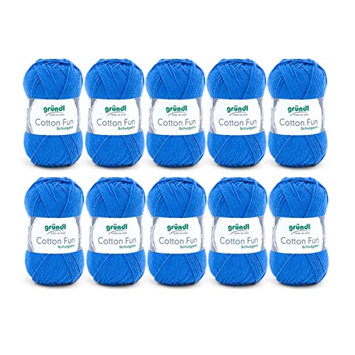 Gründl Wolle Cotton Fun Strickgarn Häkelgarn 100% Baumwolle, royalblau, 10 x 50 g, 500 Gründl Wolle Cotton Fun Strickgarn Häkelgarn 100% Baumwolle, royalblau, 10 x 50 g, 500 von Gründl