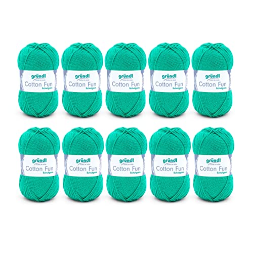 Gründl Wolle Cotton Fun Strickgarn Häkelgarn 100% Baumwolle, grasgrün, 10 x 50 g, 500 Gründl Wolle Cotton Fun Strickgarn Häkelgarn 100% Baumwolle, grasgrün, 10 x 50 g, 500 von Gründl