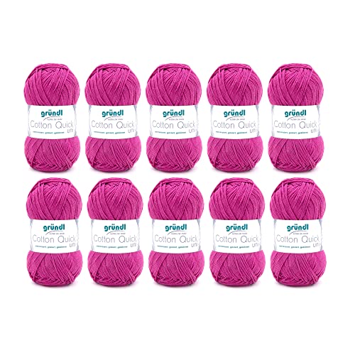 Gründl Wolle Cotton Quick uni - Wolle zum Häkeln aus 100 % Baumwolle - Wolle zum Stricken - glänzendes Baumwollgarn 10 Knäuel 50 g / 125 m - Orchidee Gründl Wolle Cotton Quick uni - Wolle zum Häkeln aus 100 % Baumwolle - Wolle zum Stricken - glänzendes Baumwollgarn 10 Knäuel 50 g / 125 m - Orchidee von Gründl