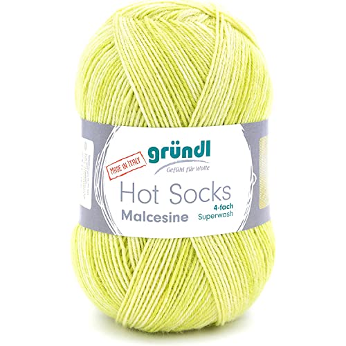 Gründl Hot Socks Malcesine (Sockenwolle aus 75% Schurwolle (superwash) und 25% Polyamid, Made in Italy, 4-fach Sockengarn, 100 g / 420 m, Nadelstärke: 2,5 mm - 3 mm, 1 x 100 g), zitronat multicolor Gründl Hot Socks Malcesine (Sockenwolle aus 75% Schurwolle (superwash) und 25% Polyamid, Made in Italy, 4-fach Sockengarn, 100 g / 420 m, Nadelstärke: 2,5 mm - 3 mm, 1 x 100 g), zitronat multicolor von Gründl
