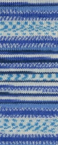 Gründl Hot Socks Mandello, Sockenwolle 8-fach, Sockengarn 8-fädig, dicke Stumpfwolle musterbildend, Farbverlauf, 150g / 300m (01 blau hellblau) von Gründl