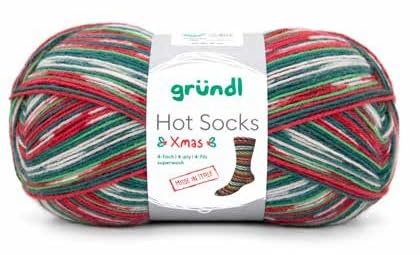 Gründl Hot Socks Xmas, 4-fädige Weihnachtssockenwolle, 100g/420m, 75% Schurwolle/25% Polyamid Gründl Hot Socks Xmas, 4-fädige Weihnachtssockenwolle, 100g/420m, 75% Schurwolle/25% Polyamid von Gründl