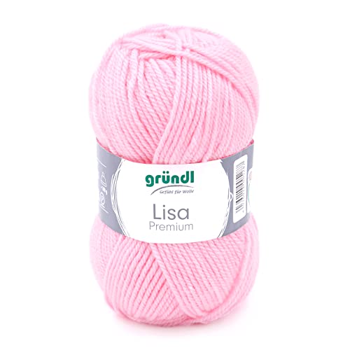 Gründl Wolle Lisa Premium Uni Strick-& Häkelgarn, 100% Polyacryl, Babyrosa, 1 x 50g, 50 Gründl Wolle Lisa Premium Uni Strick-& Häkelgarn, 100% Polyacryl, Babyrosa, 1 x 50g, 50 von Gründl