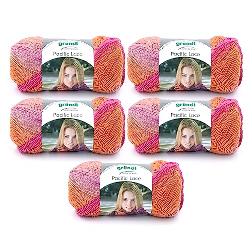 Gründl Pacific Lace (Farbverlaufsgarn mit wollartigem Charakter aus 80 % Polyacryl, 10 % Wolle, 10 % Alpaka, 100 g / 550 m, Nadelstärke: 2,5 mm - 3 mm, 5 x 100 g), hibiscus, 36 x 20 x 8 cm, hibisus Gründl Pacific Lace (Farbverlaufsgarn mit wollartigem Charakter aus 80 % Polyacryl, 10 % Wolle, 10 % Alpaka, 100 g / 550 m, Nadelstärke: 2,5 mm - 3 mm, 5 x 100 g), hibiscus, 36 x 20 x 8 cm, hibisus von Gründl