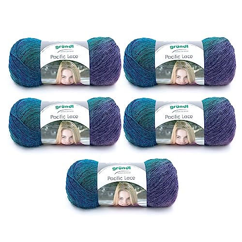 Gründl Pacific Lace (Farbverlaufsgarn mit wollartigem Charakter aus 80 % Polyacryl, 10 % Wolle, 10 % Alpaka, 100 g / 550 m, Nadelstärke: 2,5 mm - 3 mm, 5 x 100 g), Parrot, 36 x 20 x 8 cm Gründl Pacific Lace (Farbverlaufsgarn mit wollartigem Charakter aus 80 % Polyacryl, 10 % Wolle, 10 % Alpaka, 100 g / 550 m, Nadelstärke: 2,5 mm - 3 mm, 5 x 100 g), Parrot, 36 x 20 x 8 cm von Gründl