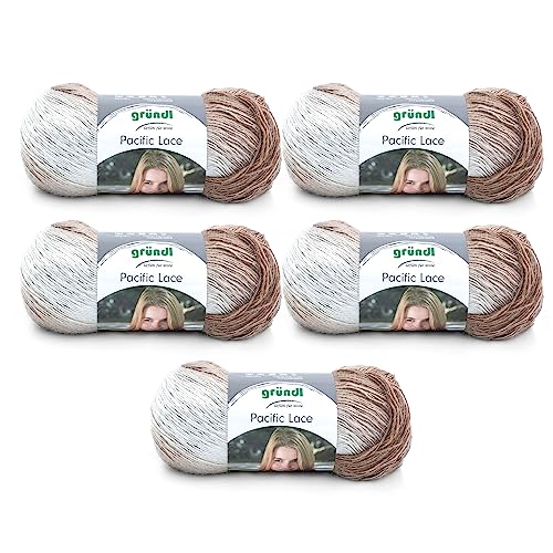 Gründl Pacific Lace (Farbverlaufsgarn mit wollartigem Charakter aus 80 % Polyacryl, 10 % Wolle, 10 % Alpaka, 100 g / 550 m, Nadelstärke: 2,5 mm - 3 mm, 5 x 100 g), Sand, 36 x 20 x 8 cm Gründl Pacific Lace (Farbverlaufsgarn mit wollartigem Charakter aus 80 % Polyacryl, 10 % Wolle, 10 % Alpaka, 100 g / 550 m, Nadelstärke: 2,5 mm - 3 mm, 5 x 100 g), Sand, 36 x 20 x 8 cm von Gründl