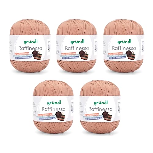Gründl Raffinessa - Papiergarn - Raffiabast - Papierschnur aus 100% Viskose zum Korbflechten - 5 x 100 g / 120 m - Hellbraun Gründl Raffinessa - Papiergarn - Raffiabast - Papierschnur aus 100% Viskose zum Korbflechten - 5 x 100 g / 120 m - Hellbraun von Gründl