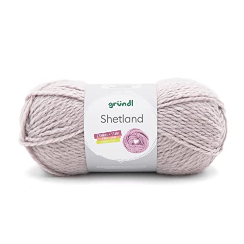 Gründl Shetland Wolle (weiches Strickgarn aus 80% Polyacryl und 20% Wolle, 100 g / 170 m, Nadelstärke: 7-8, 1 x 100 g), Mocca Melange von Gründl