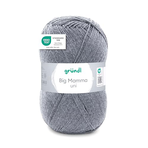 Gründl Wolle Big Mamma uni - XXL Wolle zum Stricken - Strickgarn - Weich und hautfreundlich - 100 % Polyacryl - 1 Knäuel 400 g / 1040 m - Nadelstärke 3,5- 4,5 - steingrau Gründl Wolle Big Mamma uni - XXL Wolle zum Stricken - Strickgarn - Weich und hautfreundlich - 100 % Polyacryl - 1 Knäuel 400 g / 1040 m - Nadelstärke 3,5- 4,5 - steingrau von Gründl