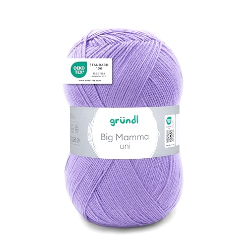 Gründl Wolle Big Mamma Uni - 1 Knäuel 400 g / 1040 m - Strickgarn - Häkelgarn - 100% Polyacryl - Weich & Pflegeleicht - Nadelstärke 3,5-4,5 - violett Gründl Wolle Big Mamma Uni - 1 Knäuel 400 g / 1040 m - Strickgarn - Häkelgarn - 100% Polyacryl - Weich & Pflegeleicht - Nadelstärke 3,5-4,5 - violett von Gründl