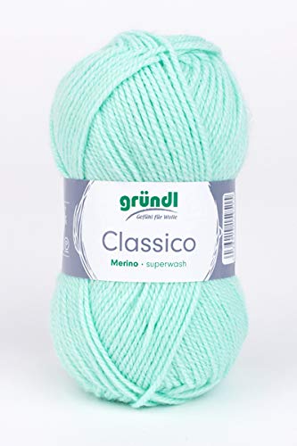Gründl Wolle Classico, Merino superwash,50 gr. tolle Farben zum Stricken u. Häkeln, (07 mint) von Gründl