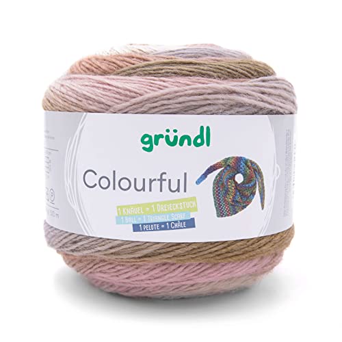 Gründl Wolle Colourful 200g | Farbverlaufswolle zum Stricken und Häkeln | Farbverlaufsgarn Wolle mit langem Farbverlauf (01), 6052 von Gründl
