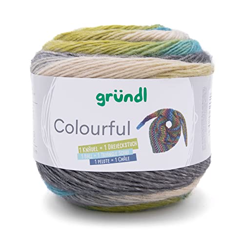 Gründl Wolle Colourful 200g Farbverlaufswolle zum Stricken und Häkeln Farbverlaufsgarn Wolle mit langem Farbverlauf (04), 6052 von Gründl