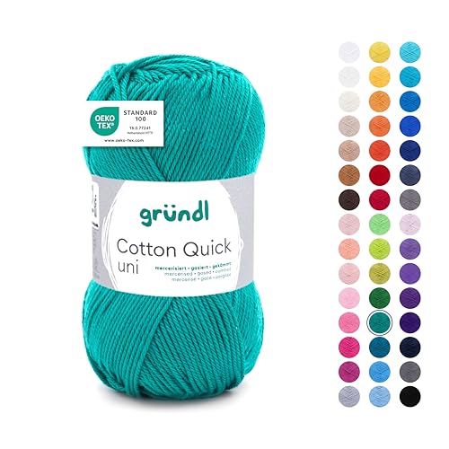 Gründl Wolle Cotton Quick uni - Wolle zum Häkeln aus 100 % Baumwolle - Wolle zum Stricken - glänzendes Baumwollgarn 1 Knäuel 50 g / 125 m - Smaragdgrün Gründl Wolle Cotton Quick uni - Wolle zum Häkeln aus 100 % Baumwolle - Wolle zum Stricken - glänzendes Baumwollgarn 1 Knäuel 50 g / 125 m - Smaragdgrün von Gründl