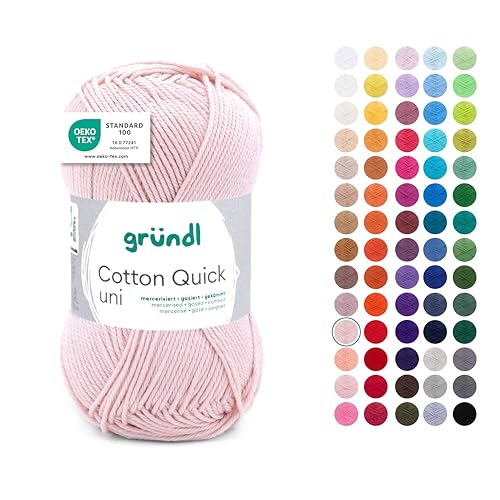 Gründl Wolle Cotton Quick uni - dünne Wolle zum Häkeln - Strickgarn - Häkelgarn - Glänzend und hautfreundlich - 100% Baumwolle - 1 Knäuel 50 g / 125 m - Nadelstärke 3-4 - Nude Gründl Wolle Cotton Quick uni - dünne Wolle zum Häkeln - Strickgarn - Häkelgarn - Glänzend und hautfreundlich - 100% Baumwolle - 1 Knäuel 50 g / 125 m - Nadelstärke 3-4 - Nude von Gründl