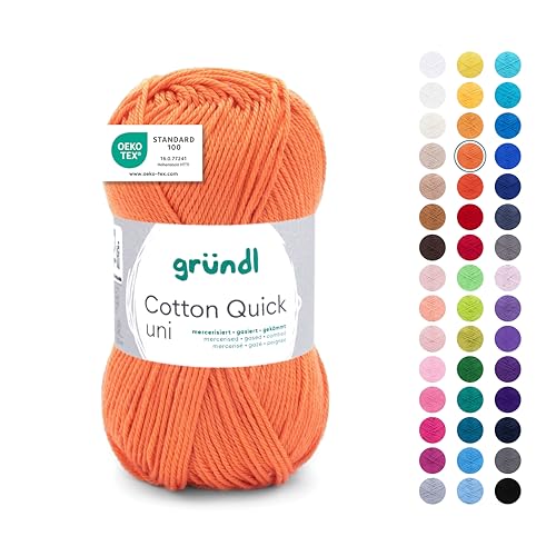 Gründl Wolle Cotton Quick uni - Wolle zum Häkeln aus 100% Baumwolle - Wolle zum Stricken - glänzendes Baumwollgarn 1 Knäuel 50 g / 125 m - Orange 2 Gründl Wolle Cotton Quick uni - Wolle zum Häkeln aus 100% Baumwolle - Wolle zum Stricken - glänzendes Baumwollgarn 1 Knäuel 50 g / 125 m - Orange 2 von Gründl