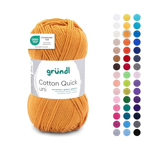 Gründl Wolle Cotton Quick uni - Wolle zum Häkeln aus 100% Baumwolle - Wolle zum Stricken - glänzendes Baumwollgarn 1 Knäuel 50 g / 125 m - Senf Gründl Wolle Cotton Quick uni - Wolle zum Häkeln aus 100% Baumwolle - Wolle zum Stricken - glänzendes Baumwollgarn 1 Knäuel 50 g / 125 m - Senf von Gründl