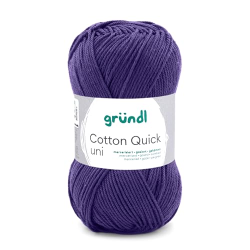 Gründl Wolle Cotton Quick uni - Wolle zum Häkeln aus 100% Baumwolle - Wolle zum Stricken - glänzendes Baumwollgarn 1 Knäuel 50 g / 125 m - Nadelstärke 3-4 -nachtblau Gründl Wolle Cotton Quick uni - Wolle zum Häkeln aus 100% Baumwolle - Wolle zum Stricken - glänzendes Baumwollgarn 1 Knäuel 50 g / 125 m - Nadelstärke 3-4 -nachtblau von Gründl