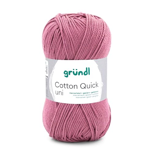 Gründl Wolle Cotton Quick uni - Wolle zum Häkeln aus 100% Baumwolle - Wolle zum Stricken - glänzendes Baumwollgarn 1 Knäuel 50 g / 125 m - Nadelstärke 3-4 -altrosa Gründl Wolle Cotton Quick uni - Wolle zum Häkeln aus 100% Baumwolle - Wolle zum Stricken - glänzendes Baumwollgarn 1 Knäuel 50 g / 125 m - Nadelstärke 3-4 -altrosa von Gründl