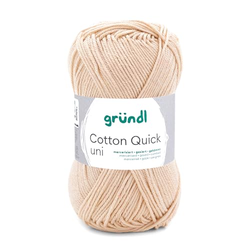 Gründl Wolle Cotton Quick uni - Wolle zum Häkeln aus 100% Baumwolle - Wolle zum Stricken - glänzendes Baumwollgarn 1 Knäuel 50 g / 125 m - eierschale Gründl Wolle Cotton Quick uni - Wolle zum Häkeln aus 100% Baumwolle - Wolle zum Stricken - glänzendes Baumwollgarn 1 Knäuel 50 g / 125 m - eierschale von Gründl