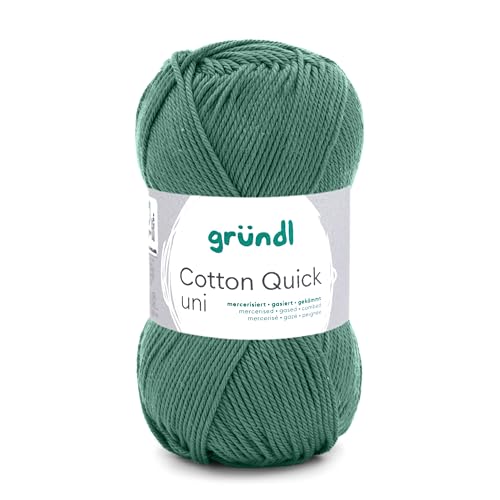 Gründl Wolle Cotton Quick uni - Wolle zum Häkeln aus 100% Baumwolle - Wolle zum Stricken - glänzendes Baumwollgarn 1 Knäuel 50 g / 125 m - Nadelstärke 3-4 -grüngrau Gründl Wolle Cotton Quick uni - Wolle zum Häkeln aus 100% Baumwolle - Wolle zum Stricken - glänzendes Baumwollgarn 1 Knäuel 50 g / 125 m - Nadelstärke 3-4 -grüngrau von Gründl