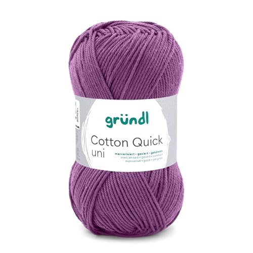 Gründl Wolle Cotton Quick uni - Wolle zum Häkeln aus 100% Baumwolle - Wolle zum Stricken - glänzendes Baumwollgarn 1 Knäuel 50 g / 125 m - Nadelstärke 3-4 -mauve Gründl Wolle Cotton Quick uni - Wolle zum Häkeln aus 100% Baumwolle - Wolle zum Stricken - glänzendes Baumwollgarn 1 Knäuel 50 g / 125 m - Nadelstärke 3-4 -mauve von Gründl